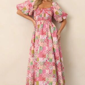 Floral Patchwork Maxi Dress